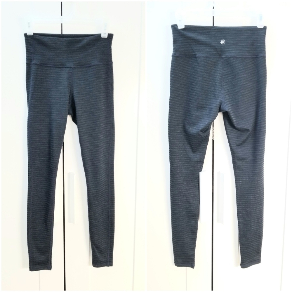 Athleta Women's Dark Blue Herringbone Yoga Pants/Leggings,  XS